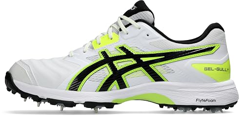ASICS GEL-GULLY 7 Men's Cricket Shoes – White / Safety Yellow