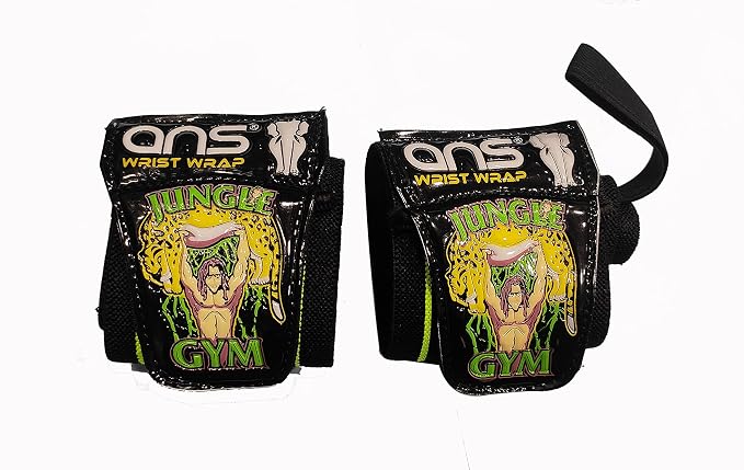 ANS Elastic Wrist Wraps for Weightlifting & Gym Training (Jungle Gym)