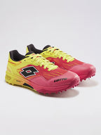 Lotto SuperShot "Fire Dragon" Pro Cricket Spike Shoes - Red & Yellow