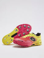 Lotto SuperShot "Fire Dragon" Pro Cricket Spike Shoes - Red & Yellow